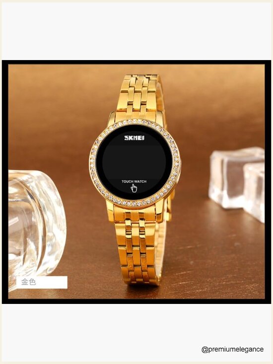 Ladies Digital Touch Screen Watch with Stainless Steel Band main image 4